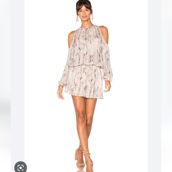 Ramy Brook Silk cold shoulder summer adventure Lauren mini dress - Picture 1 of 16
